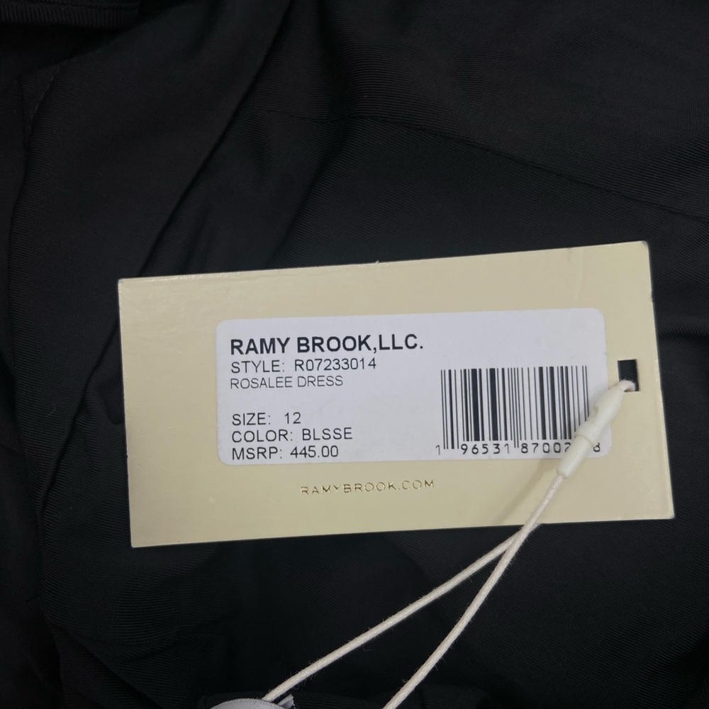 NWT RAMY BROOK Rosalee Plunging Sequin Mini Dress Black 12 - Picture 10 of 12